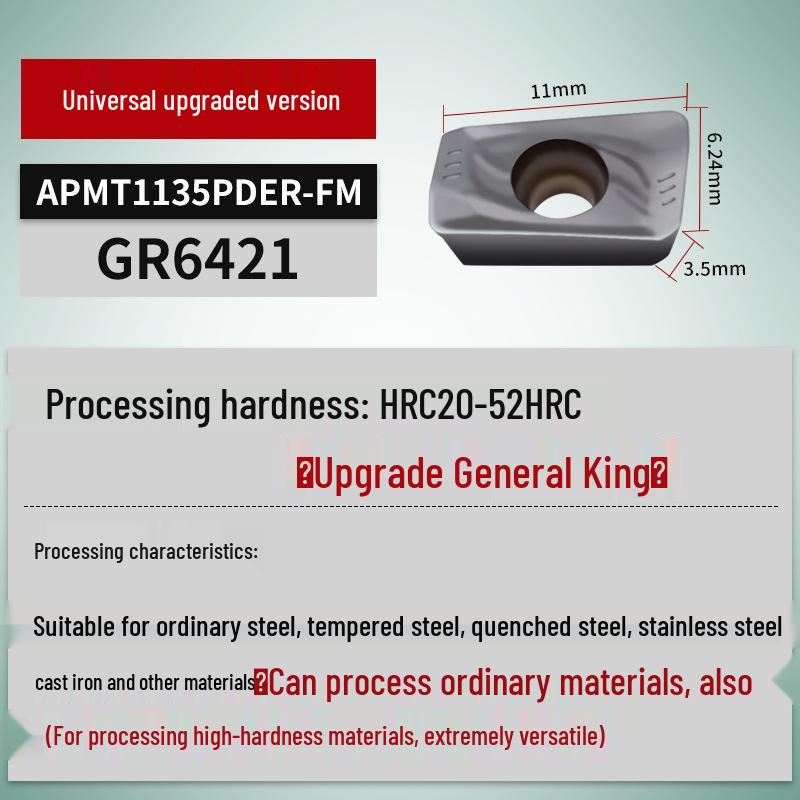 APMT1604PDER R0.8 Cermet CNC Milling Cutter Blade 1135 Machining Center Tool Head