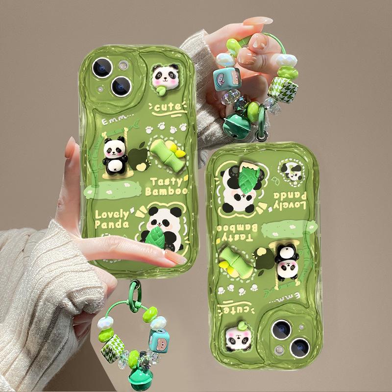 Nadaje się do etui na telefon komórkowy Xiaomi 14/13pro Note12/9 Śliczny wisiorek z lalką pandą Redmi K70/60 Silikon