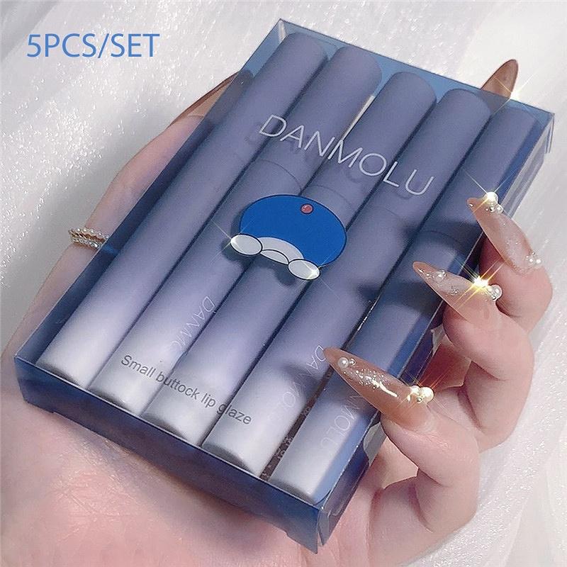 Lipstick Set 5 Colors Matte Long Lasting Waterproof Non-Stick Cup Lip Glaze Not Easy To Fade Lip Tint Cosmetic Makeup