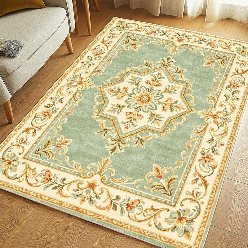 Bohemian Retro Area Rug Stain Resistant Washable Non Slip Floor Carpet for Living Room Bedroom Study French Home Decor