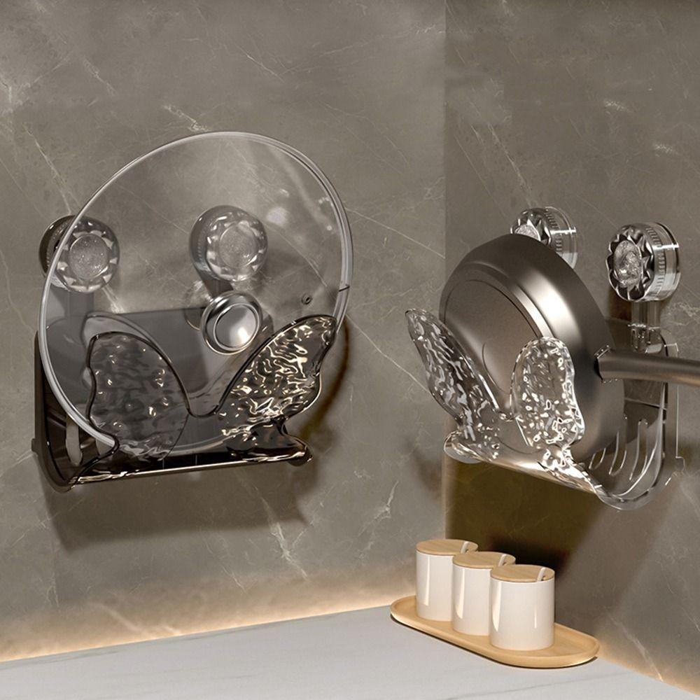 

Wall Mounted Pot Lid Storage Rack Plastic Pots Lid Organizers Kitchen прозрачный