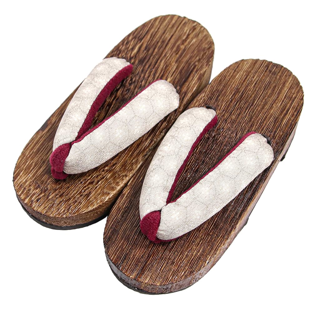 Geta in Burnt Paulownia Wood for Girls [KYOETSU] (Japanese Clogs) Dull, (5 Beige, measurement_18_point_0_centimeters)