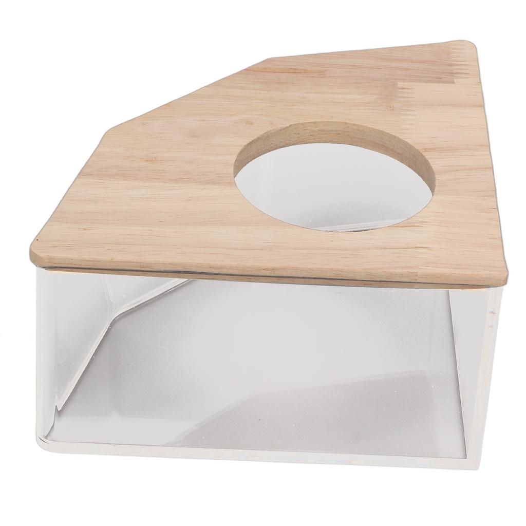 Hamster Bath Box Right Angle Fan Acrylic Safe Hamster Sand Bathroom for Small Pet Hamster