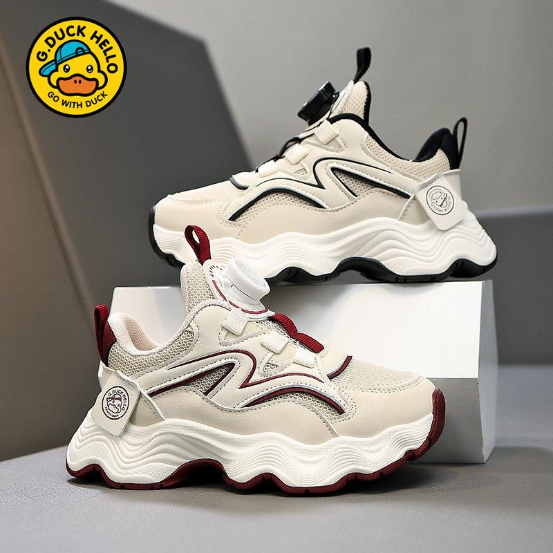 Little Yellow Duck Classmate Girls Sneakers Spring and Autumn 2025 New Mesh Breathable Mesh Shoes Children's Shoes Girls Button Shoes