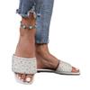 Flat-bottomed Rhinestone Slippers Women Wear Cool Slippers Open-toed Beach Shoes Slippers