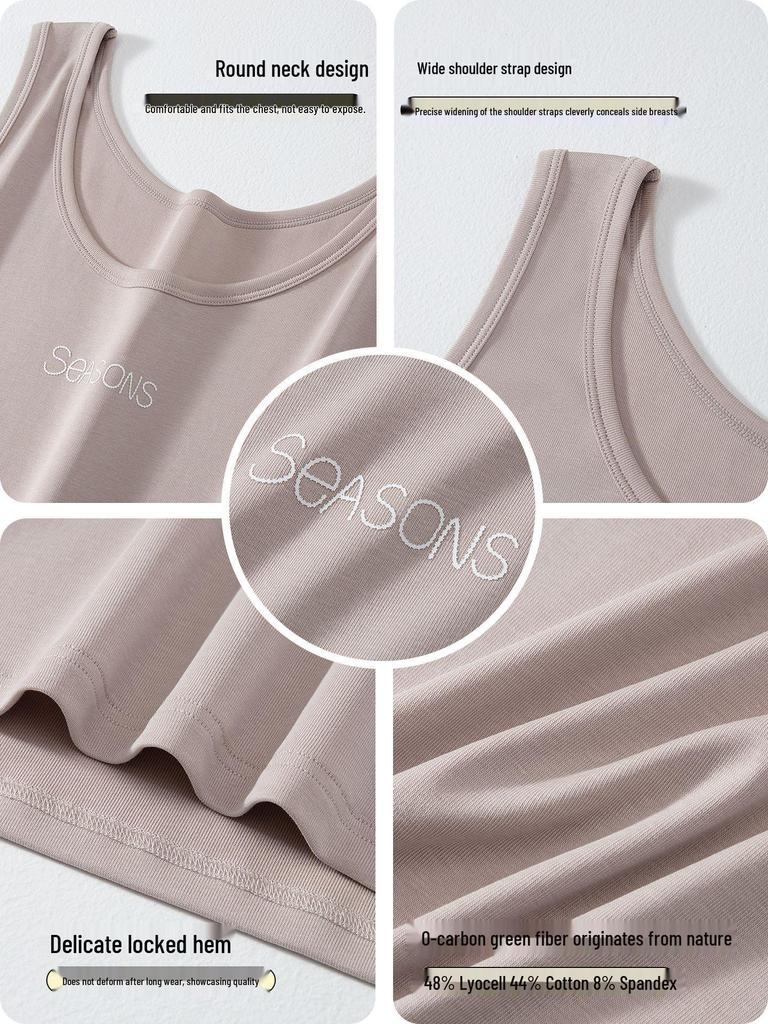 Plus Size Women's Korean Style Cotton Camisole Tank Top - Sleeveless Solid Color for Spring/Summer
