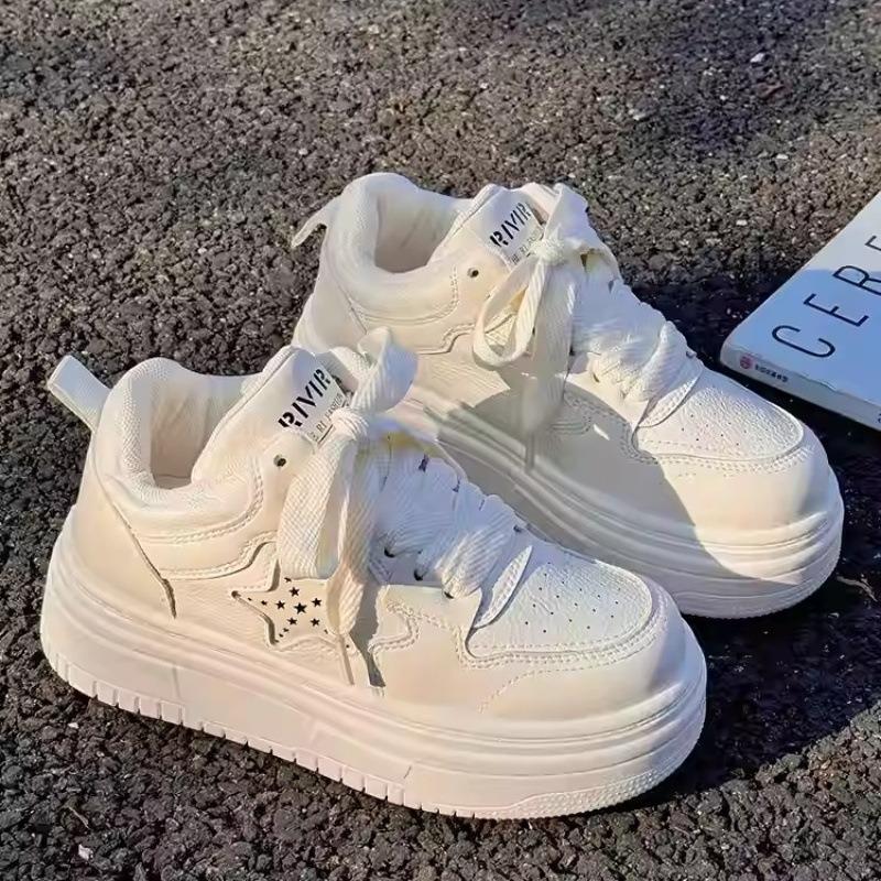 Fashion Spring Autumn High Top Women's Shoes Large Head Thick Bottom Breathable Heightening Sports Casual Shoes Comfortable Rubber Sole