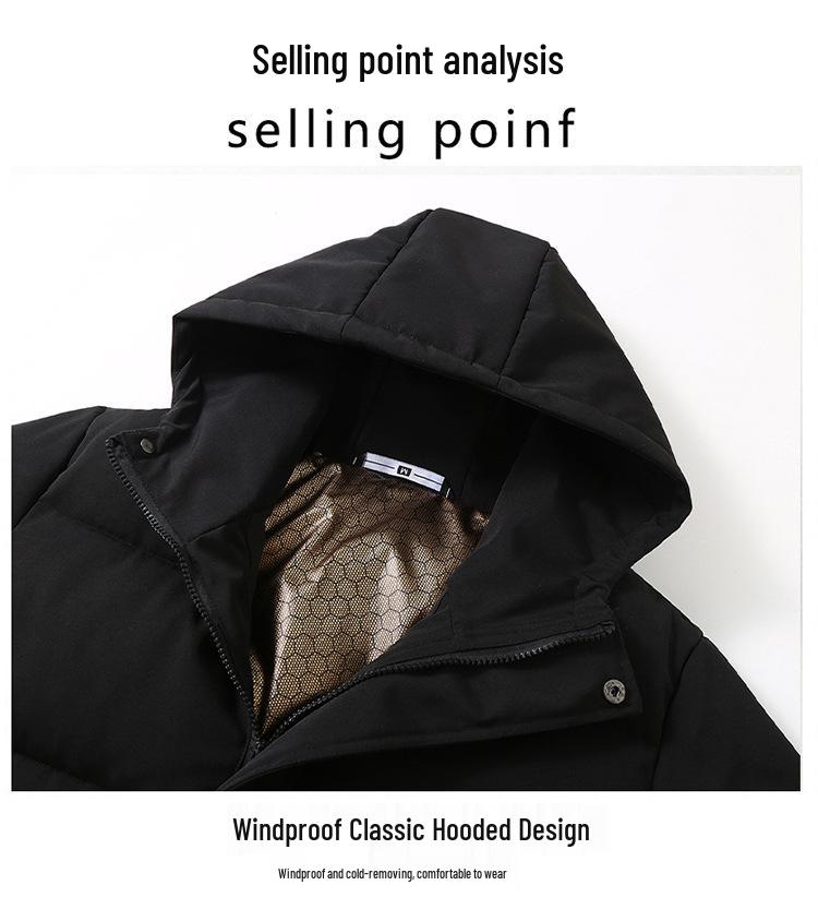 2025 Men's Mid-Length Korean Fashion Cotton Jacket - Youth Style, Thick & Warm Long Outerwear