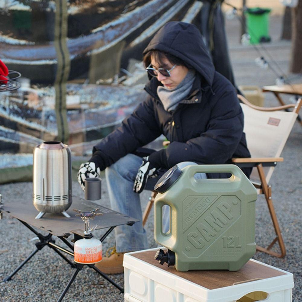 12L Water Storage Container Portable Camping Water Tank Outdoor Drinking Bucket  Travel Supplies