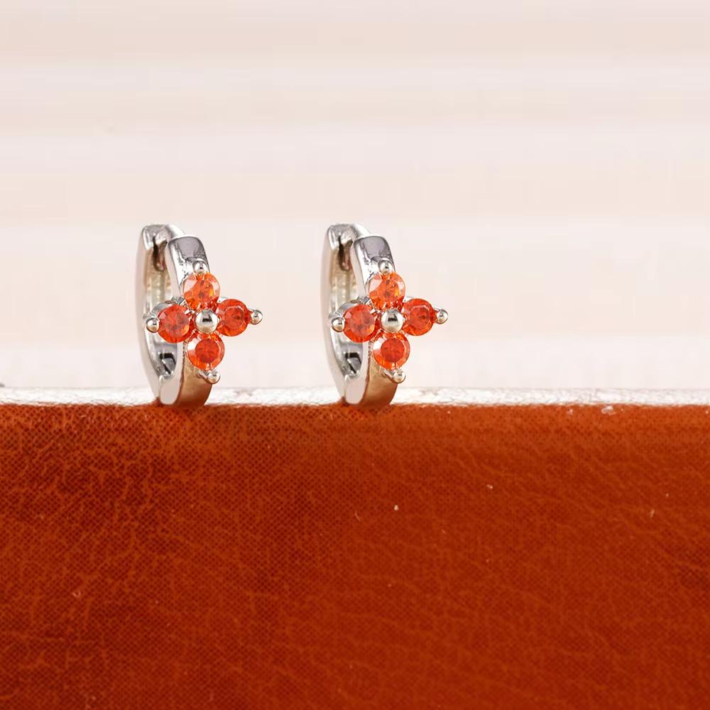 Fashion 6/8/10mm Stainless Steel Zircon Flower Hoop Earring Small Gold Color Circle Hoops Huggie Piercing Earring Trendy Jewelry