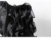 Niche Elegant Black 3D Ruffle Asymmetrical Slim Blazer