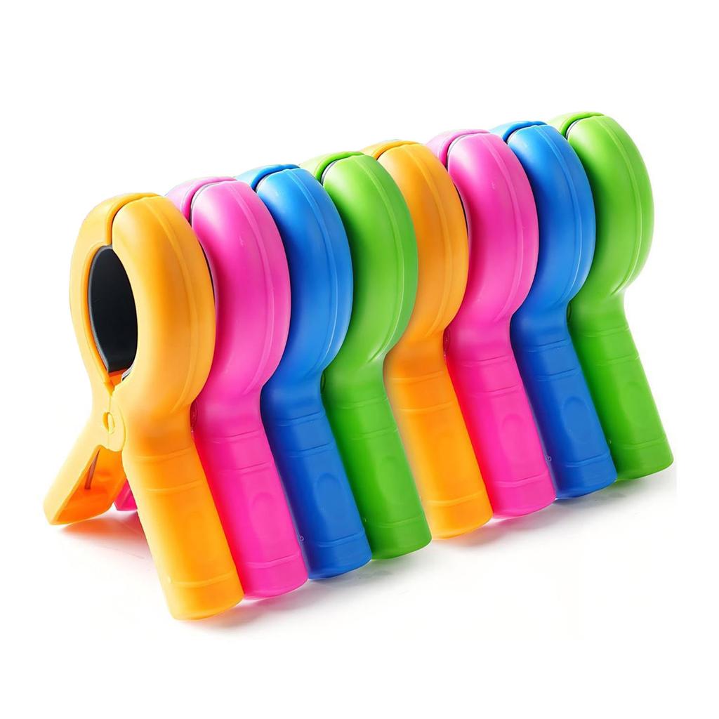 Large Beach Towel Clips 8 Pack Wind Resistant Plastic Clamps for Beach Pool Cruise Chair Accessories