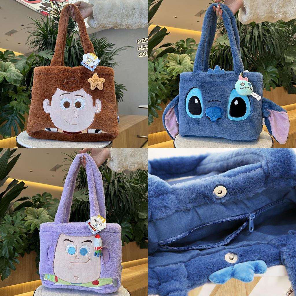 Genuine Stitch Plush Bag Cute Large Capacity Woody Autumn And Winter Plush Shoulder Bag Sullivan Tote Bag Book