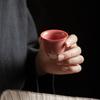 Pinkish Green Celadon over Red Clay Small Gongfu Tea Cup Handmade Chinese Ceramic for Women Collectors Gift