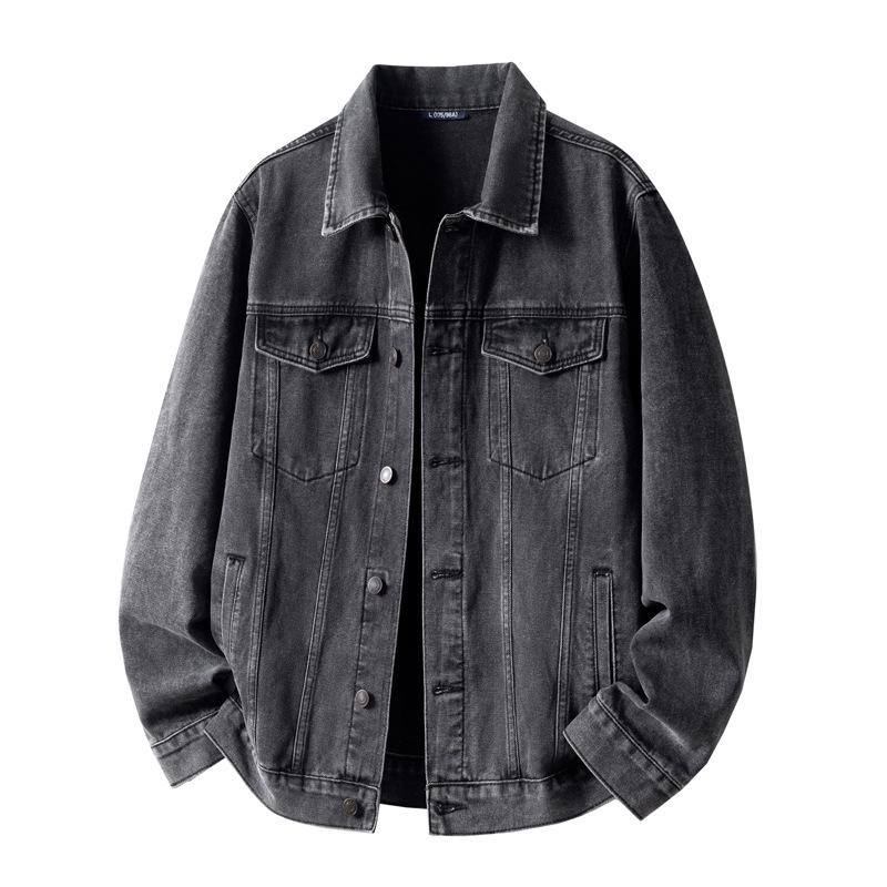 Heren Retro Werkkleding Denim Jas - Hoge Kwaliteit, Lente/Herfst, Revers Ontwerp