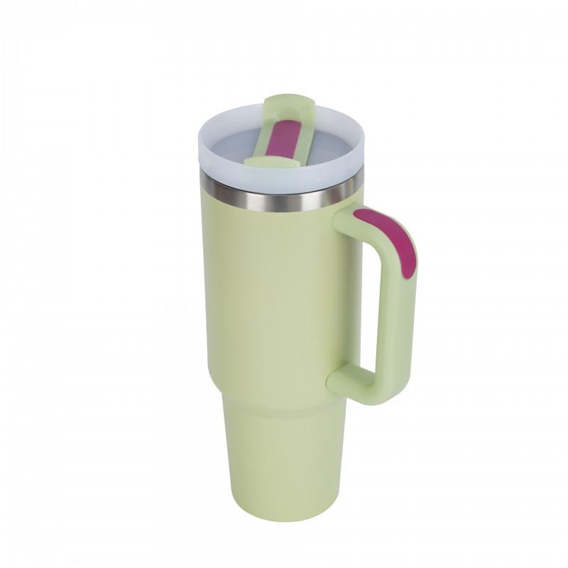 40oz Stainless Steel Insulated Travel Mug With Handle Car Office Home - Double Wall Vacuum Thermos Cup