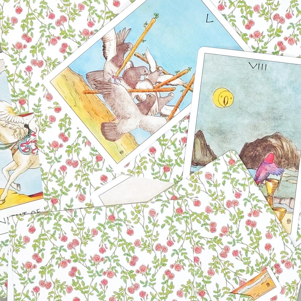 Skurriles Vogel-Tarot Deck 80 handgezeichnete Papageien-Tarotkarten Einzigartiges Geschenk für Vogelliebhaber 350 g/m² Doppelgeprägter Karton 10x6,5cm
