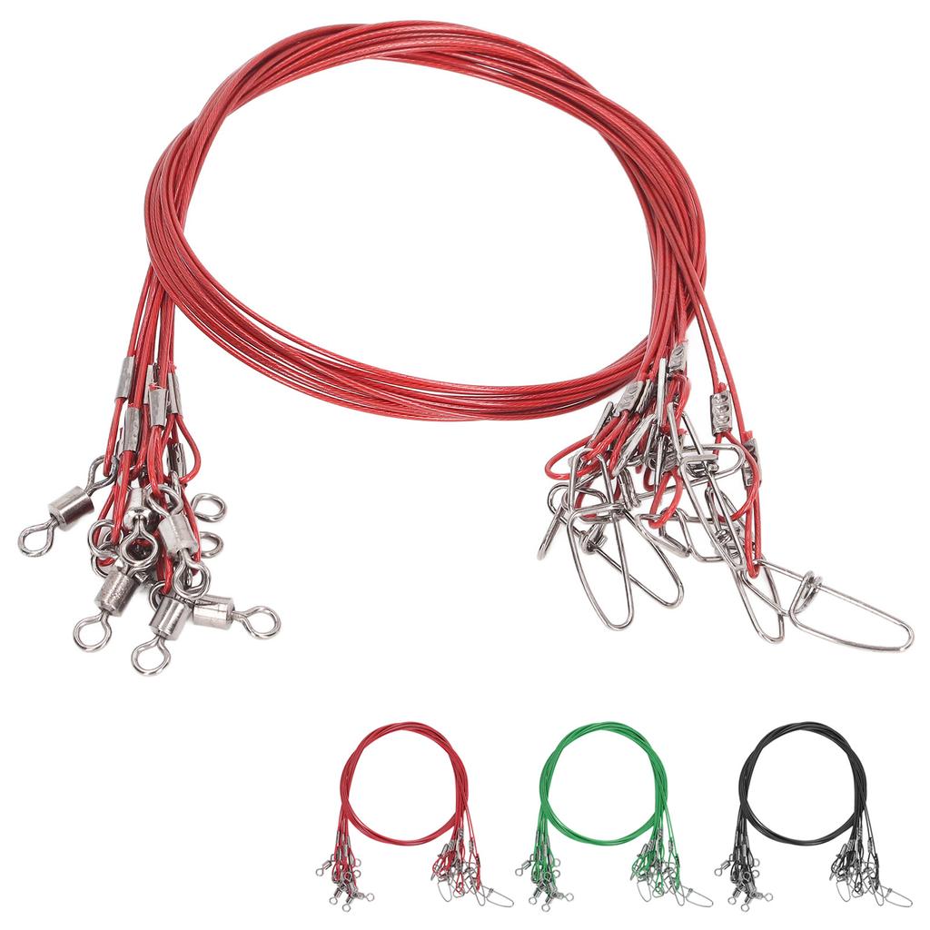 10 Stück 50cm Angelvorfächer Vorfächer Anti-Biss Angelschnur Vorfächer mit Wirbeln Ine Vorfächer