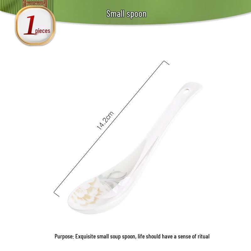Tangshan Bone China Long Handle Soup Spoon - Ceramic Tableware Ladle Spoon