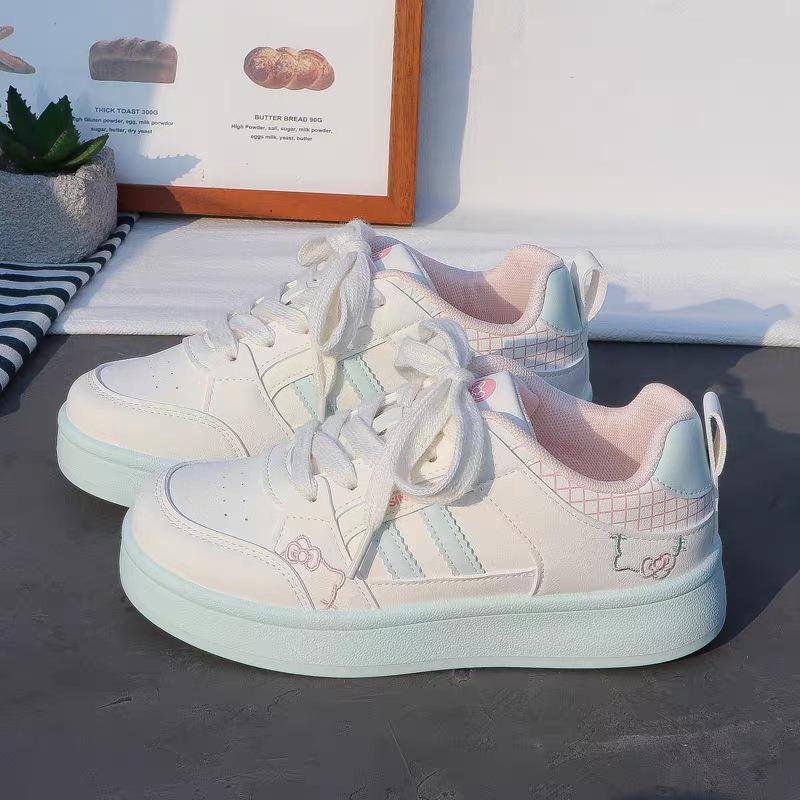 Women's White German Training Shoes - Thick 5cm Sole, Trendy Casual Sports Sneakers, Spring 2026