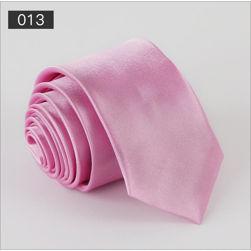 Men's Solid Color Narrow Shiny Polyester Silk Tie - Formal & Casual Fashion