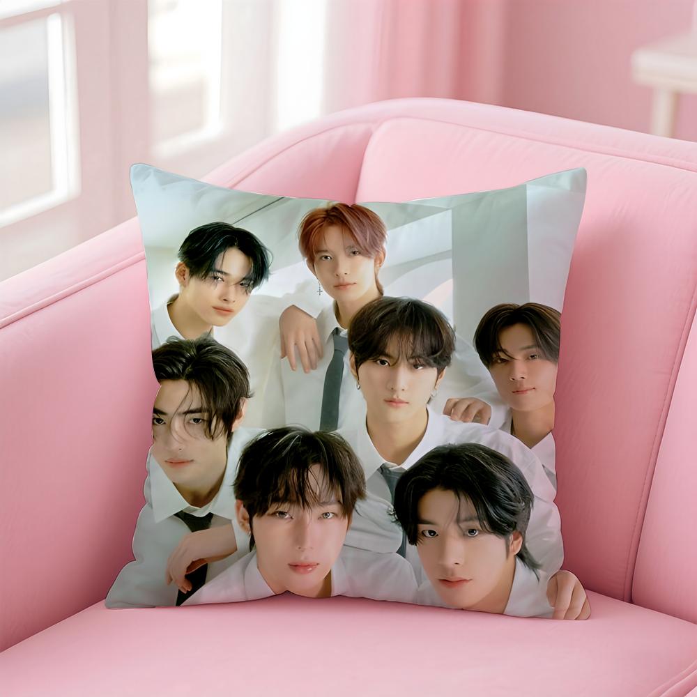 EENHYPEN Cushion Cover Pillowcase Short Plush Invisible zipper Room Sofa Cushion Cover