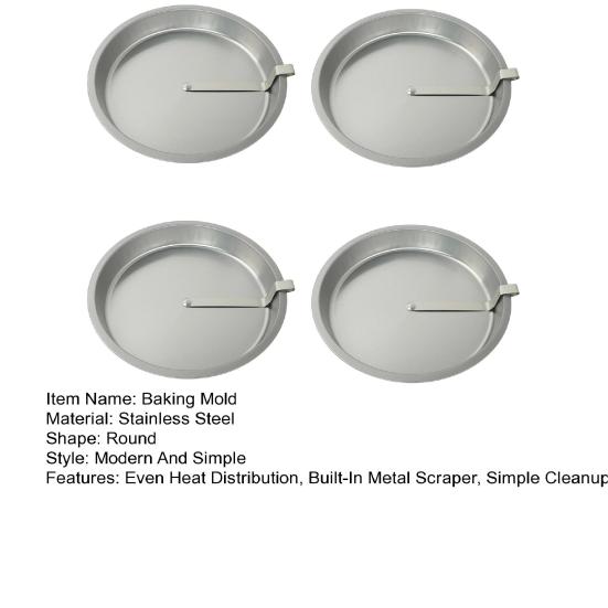 Non-Stick Round Stainless Steel Baking Pan 9-Inch Cake Mold with Metal Spatula Heat-Resistant Essential Kitchen Tool for Pizza Pie Cheesecake