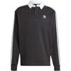 adidas ADICOLOR Long-sleeved Polo Shirt 'Black' Men's IZ4806