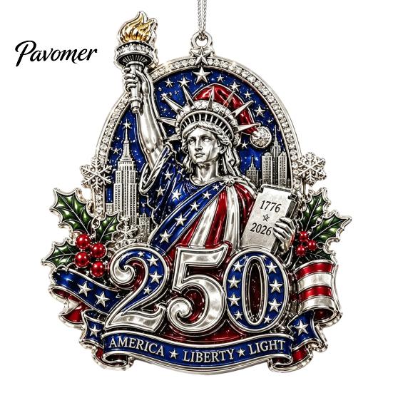 Historic 1776 to 2026 Ornament 250 Anniversary USA Christmas Ornament, United States 1776-2026 250th Patriotic Theme Party Supplies Keepsake, Acrylic