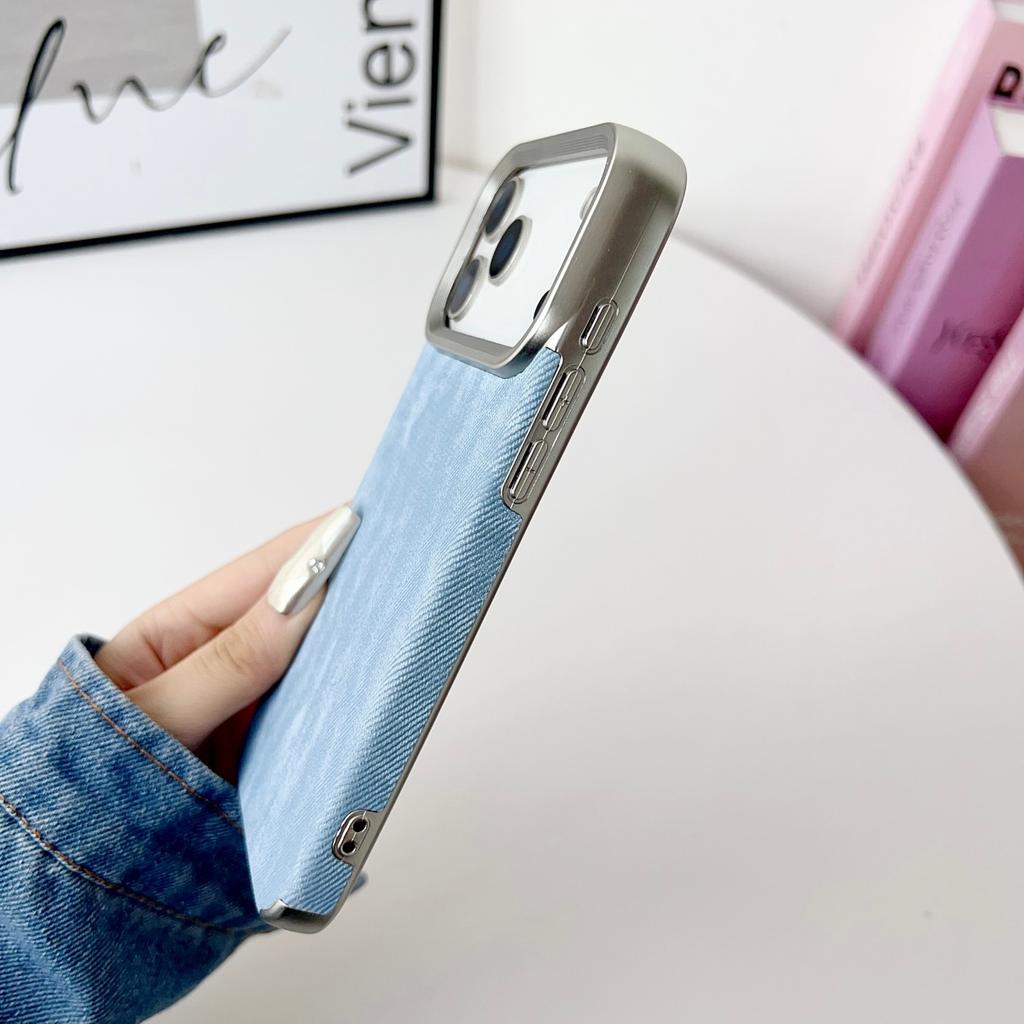 Vintage Cowboy Fabric Soft Shockproof Phone Case For iPhone 17 Air 16 15 14 13 12 11 Pro Max Plus Luxury Retro Jeans Armor Cover