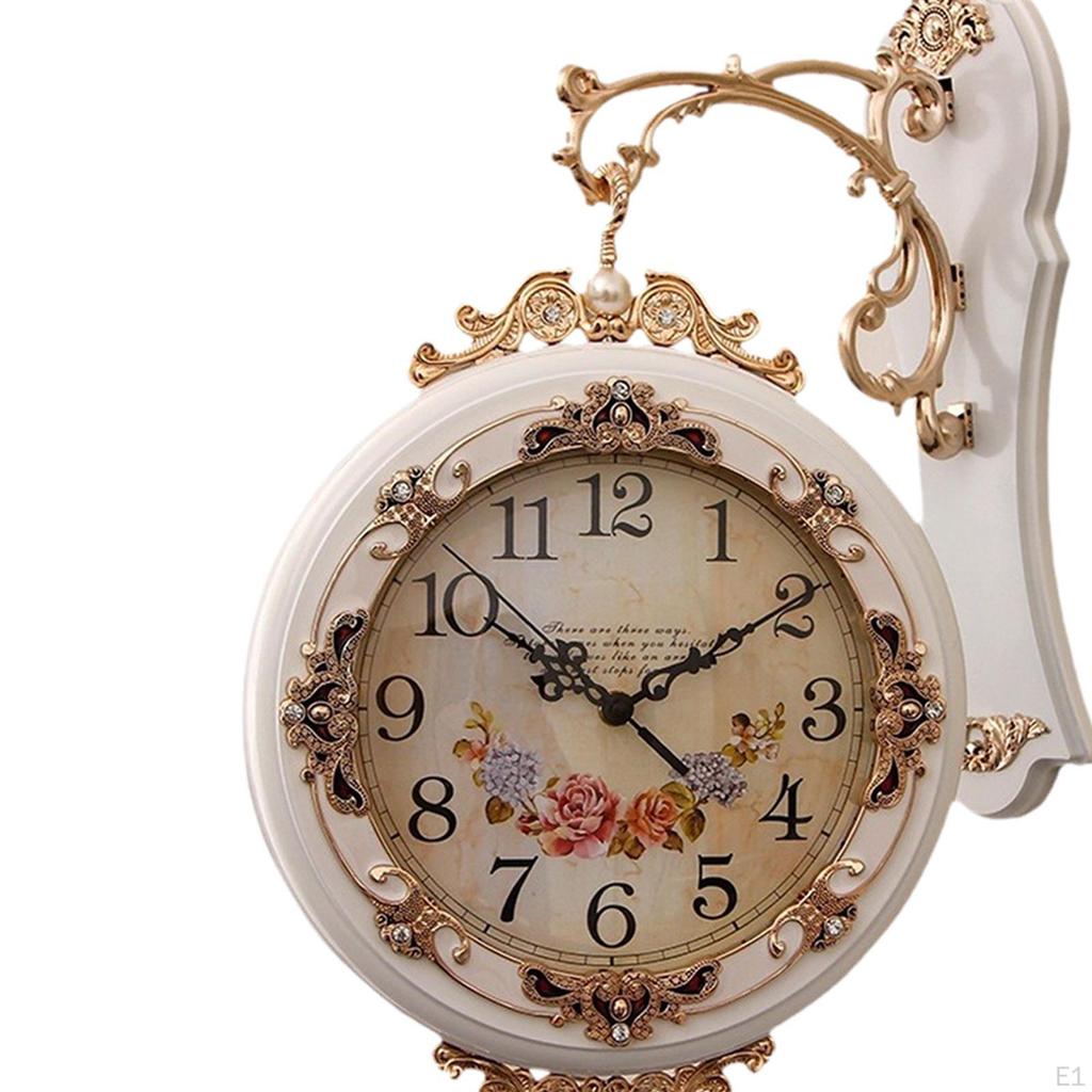 Double Sided Wall Clock Non Ticking Hanging Timekeeper for Home Decor