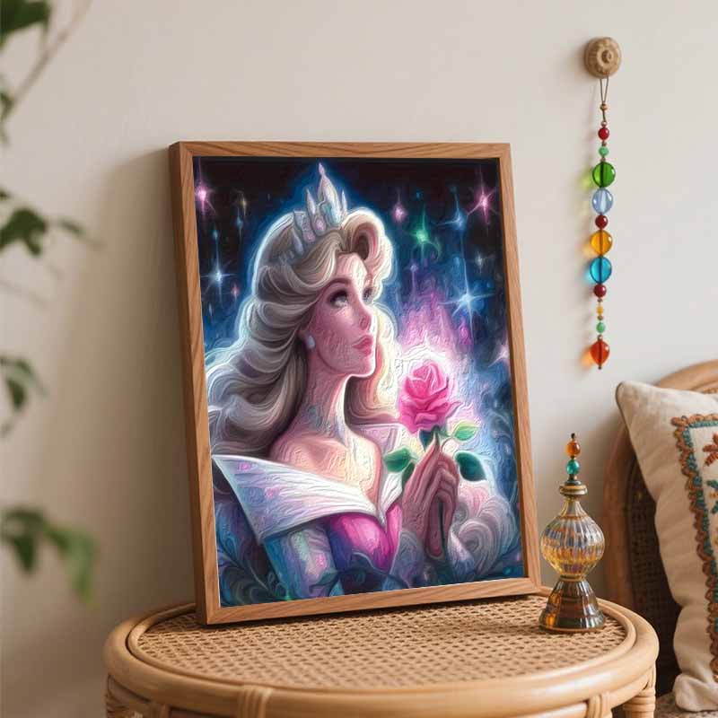 Disney Princess Aurora Oil Paint Art Painting Kit Oil Paint Dots Home Wall Decor