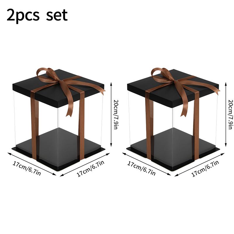 Transparent Cake Boxs Large Gifts Packaging Gifts Box Packing Supplies Bakery Wrapping Boxes Wedding Birthday Party Supplies