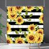 Shower Curtain Waterproof and Mildew-proof Digital Printing Horizontal Strip Plant Flower Printing Shower Curtain Partition Curtain Free Punching