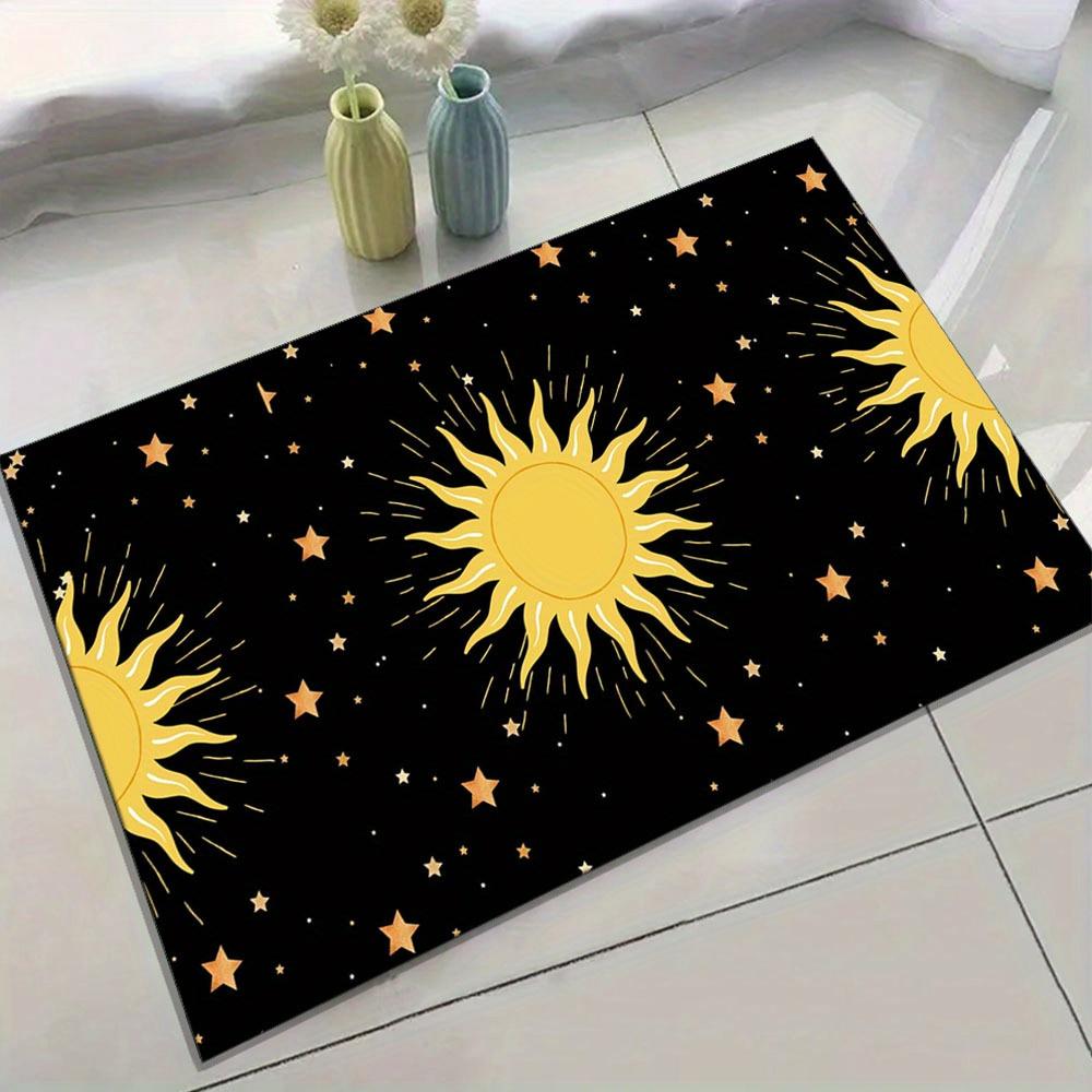 Sun Pattern Printed Area Rug, Easy To Clean, Anti-stains and Anti-slip, Applicable for Living Rooms, Dining Rooms, Bedrooms,