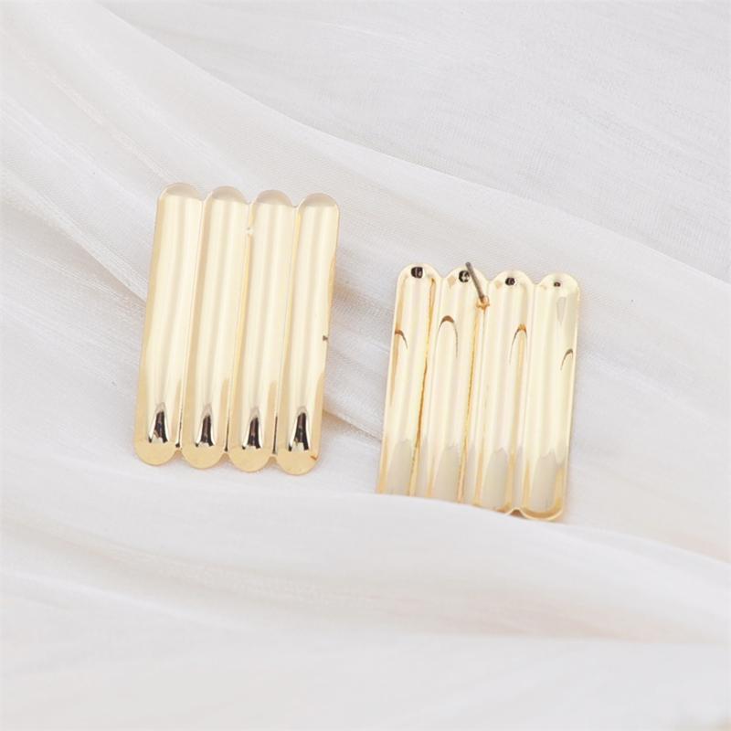 Trend Stripe Personalized Wave Gold Color Smooth Drop Earrings for Women Personality Fashion Geometry Jewelry Pendientes