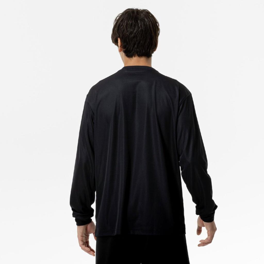 Mizuno NaviDry Long Sleeve Model Size L T-Shirt, U-Neck, Moisture-Wicking, Quick-Drying, Underwear, 32MAC197, Black/White,