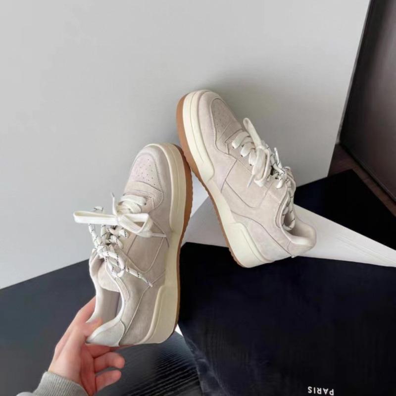 Leather Platform White Shoes Women's Autumn New Versatile Casual Board Shoes Student Sports Women's Shoes