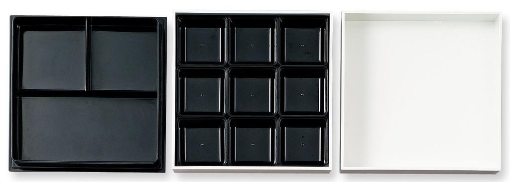 Showa Jubako Box with Seal 18cm H x 18cm W x Perfect for Sports Cherry Blossom New and Osechi Dishes Three-Tiered (Hall) Lid, White, Approx. 16.7cm D,
