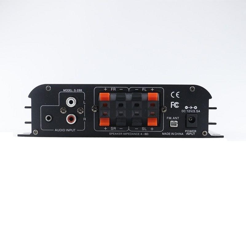 S-288 Bluetooth USB Audio Power Amplifier Car 4.0 Channel Audio Speaker Home Cinema HiFi Stereo Amplifier 17.6X10X4CM