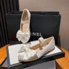 Fashion Flat Shoes for Women 2025 Spring and Autumn Period Bow Bow Round Bow Ballet Mary Jane Shoes Ladies Loafers Women