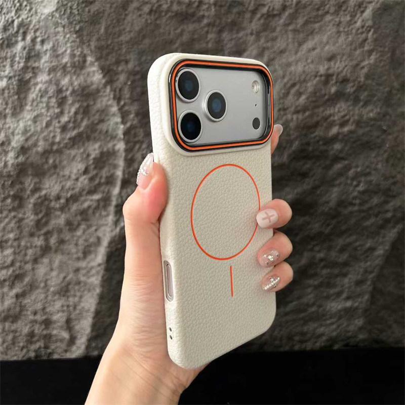 

Роскошный чехол с магнитом и текстурой кожи для iPhone 17 Air 16 15 14 Plus 13 12 11 Pro Max для MagSafe, противоударный мягкий чехол из ТПУ iPhone 11 белый