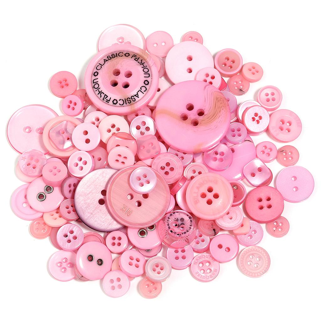 90Pcs/pack Colorful Round Resin Buttons Assorted Sizes Bulk Buttons For Handmade Creative Crafts Sewing Clothing Accessories 50g