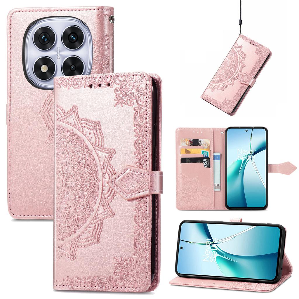 For Xiaomi Poco M8 Pro 5G/Redmi Note 15 Pro+ 5G (Global) Case Wallet Mandala Flower Leather Phone Cover Stand View