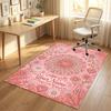 Floral Theme Soft Crystal Velvet Rug Custom Name & Text Print Non Slip Floor Rug for Bedroom Living Room