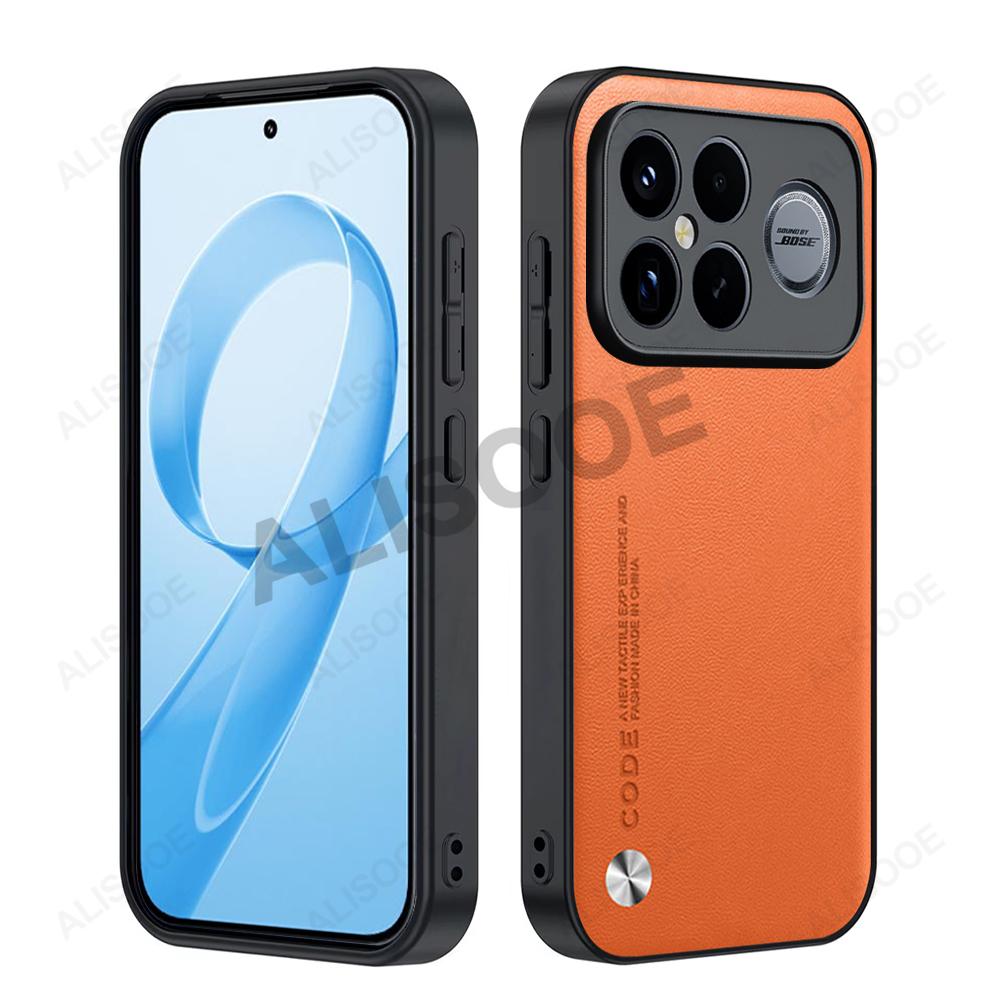 For POCO F8 Ultra / POCO F8 Pro F7 F6 F5 Pro Case Cover Fashion Fiber Texture PU-Leather & Plastic Protection Back Capa Funda