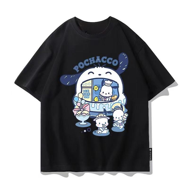 

2026 Summer New Design Sanrio Cartoon Print Pure Cotton LooseFitting Breathable Womens ShortSleeved Tshirt S