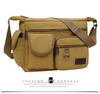 Hochwertige Herren-Canvas-Umhängetasche mit Doppeltaschen für Reisen