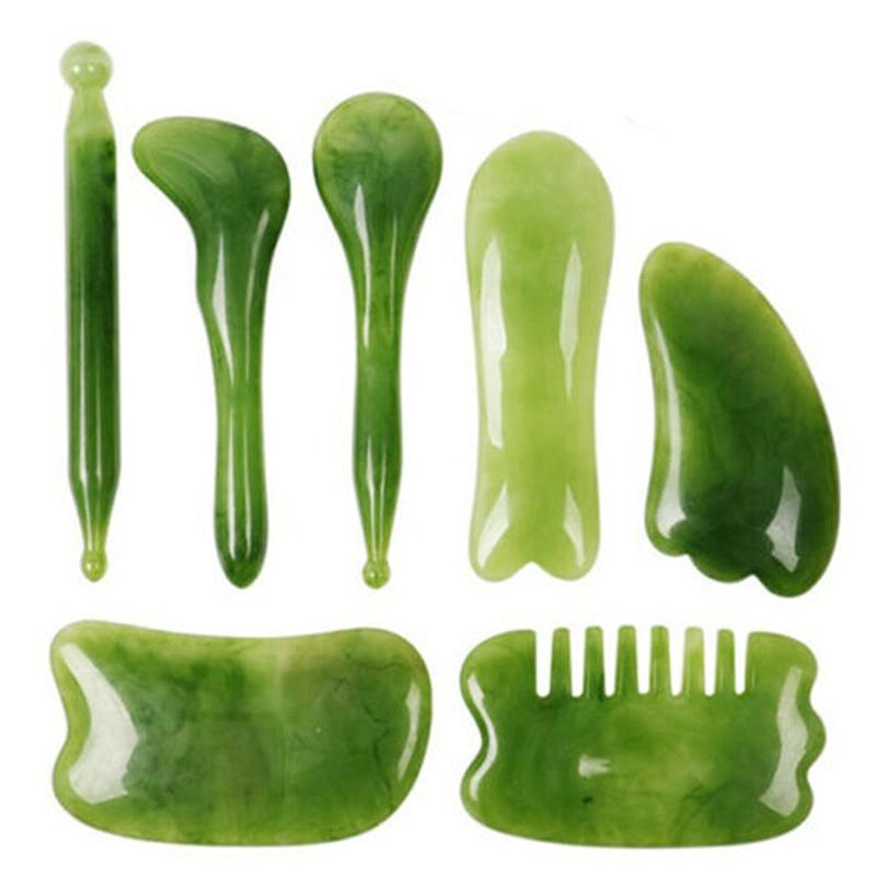 7PCS Gua Sha Scraping Massage Tools Set Guasha Board for Face Neck Eyes
