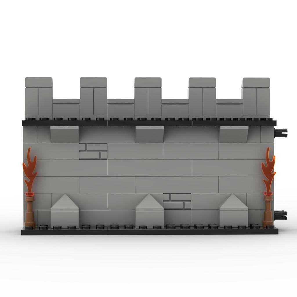 Medieval City Block Building Set - Interlocking Tower and Wall Scene Assembly